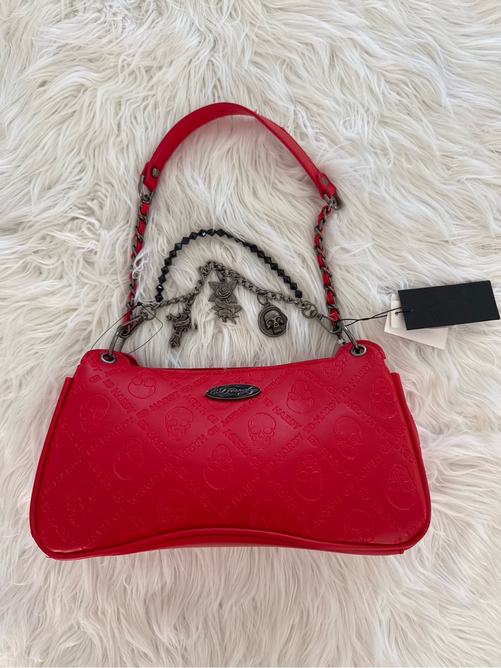 Ed Hardy Red Skull Shoulder Bag